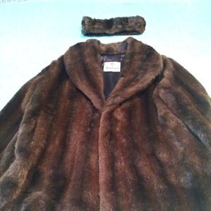 Faux fur jacket/head band